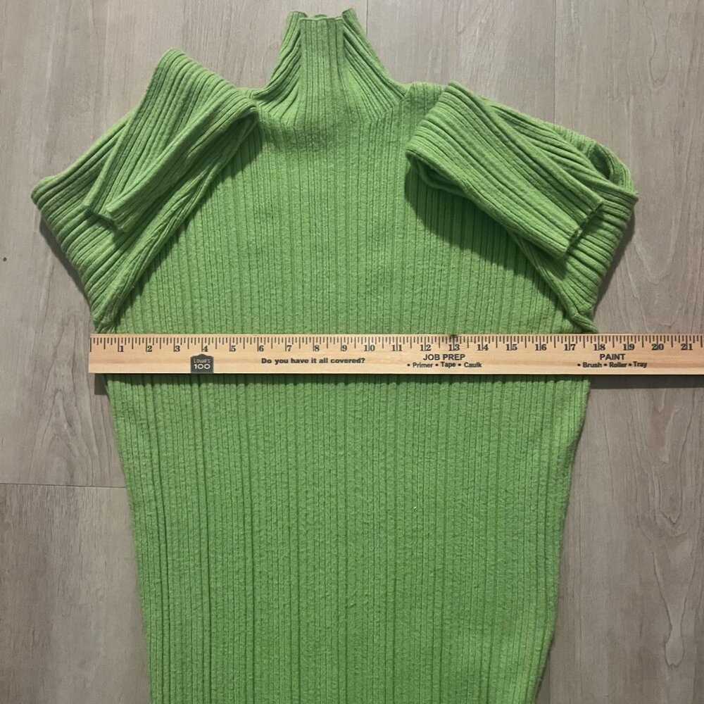 Zara Green Ribbed Midi Dress - Picture 4 of 6